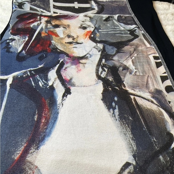 Simply Art Dolcezza Dress Womens Small Black White Art Graphic T Shirt Shift - Picture 5 of 10